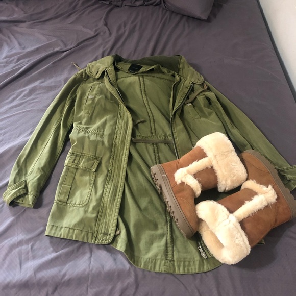 Forever 21 Utility Jacket & Style&Co boots - Picture 1 of 8